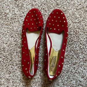 Michael Kors Red Studded Flats